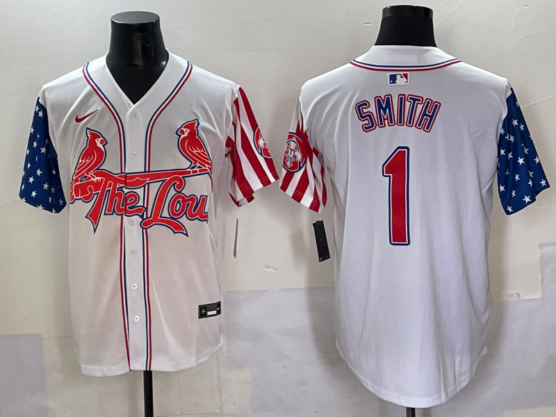 Men's St. Louis Cardinals Ozzie Smith #1 White Jersey